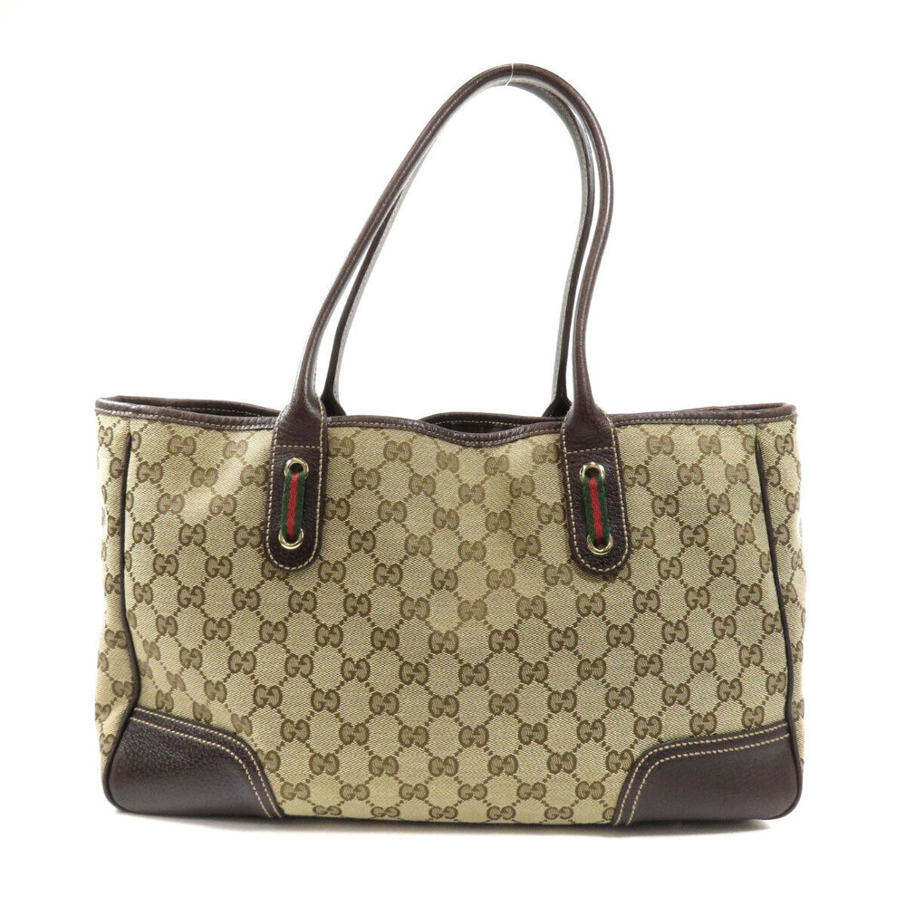 Gucci Tote Bag Canvas Sherry Black